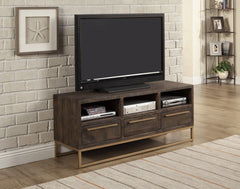 52" Deep Taupe Reclaimed Pine And Plywood Open Shelving TV Stand - Homeroots