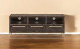 52" Deep Taupe Reclaimed Pine And Plywood Open Shelving TV Stand - Homeroots