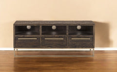 52" Deep Taupe Reclaimed Pine And Plywood Open Shelving TV Stand - Homeroots