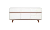 65" White Mahogany Solids And Veneer Cabinet Enclosed Storage TV Stand - Homeroots - Flyclothing LLC