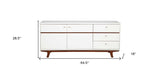 65" White Mahogany Solids And Veneer Cabinet Enclosed Storage TV Stand - Homeroots - Flyclothing LLC