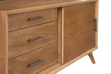 50" Wood Brown Mahogany Solids Okoume And Veneer Cabinet Enclosed Storage TV Stand - Homeroots