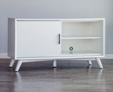 50" White Solid Wood Cabinet Enclosed Storage TV Stand - Homeroots - Flyclothing LLC