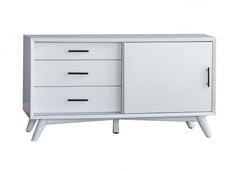50" White Solid Wood Cabinet Enclosed Storage TV Stand - Homeroots