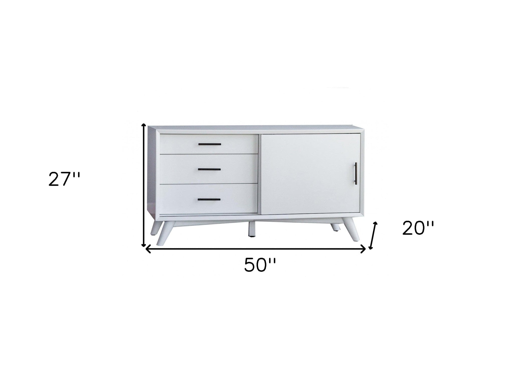 50" White Solid Wood Cabinet Enclosed Storage TV Stand - Homeroots