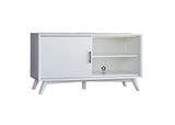 50" White Solid Wood Cabinet Enclosed Storage TV Stand - Homeroots