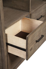 42" Brown Solid Wood Open Shelving TV Stand - Homeroots
