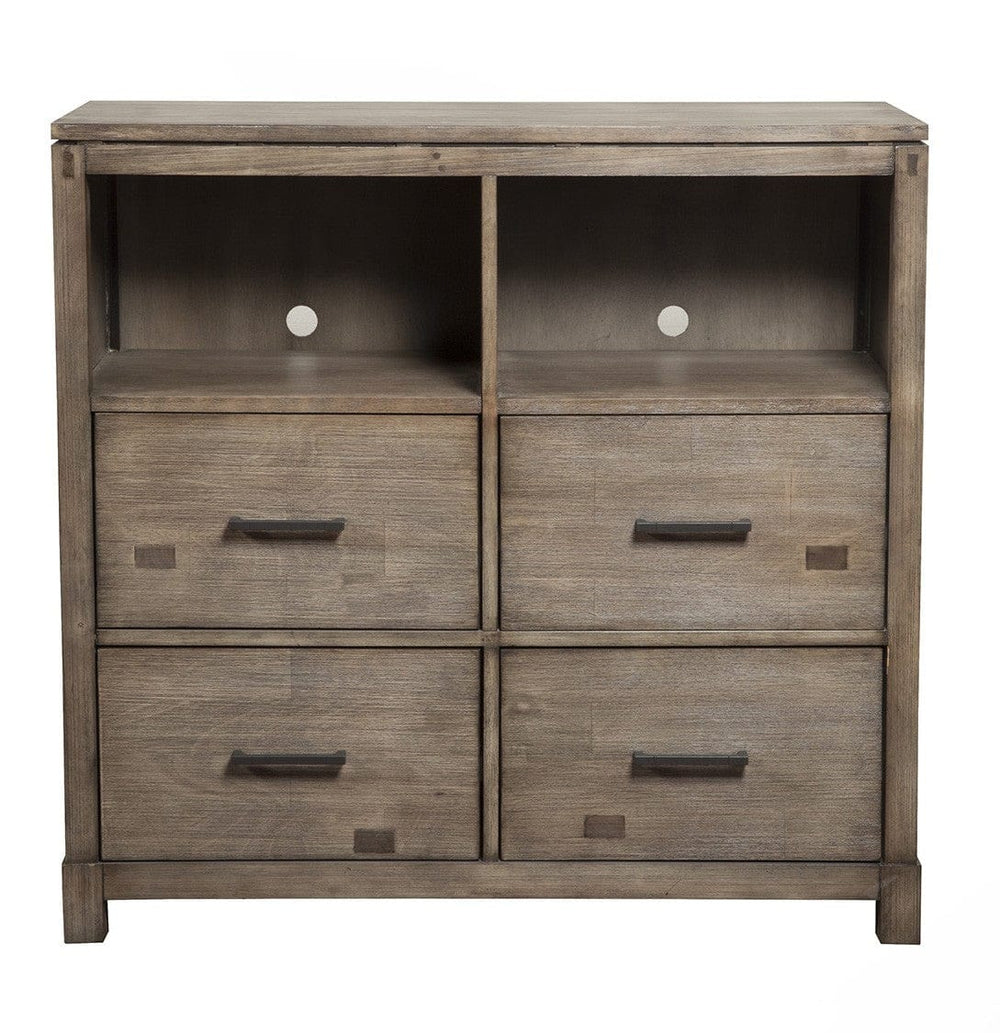 42" Brown Solid Wood Open Shelving TV Stand - Homeroots
