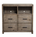 42" Brown Solid Wood Open Shelving TV Stand - Homeroots