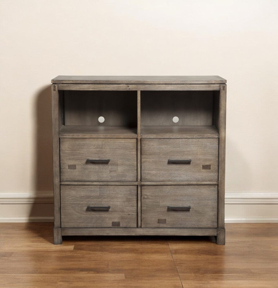 42" Brown Solid Wood Open Shelving TV Stand - Homeroots - Flyclothing LLC
