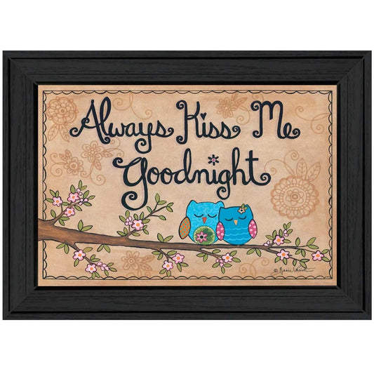Always Kiss Me Good Night Black Framed Print Wall Art - Homeroots - Flyclothing LLC