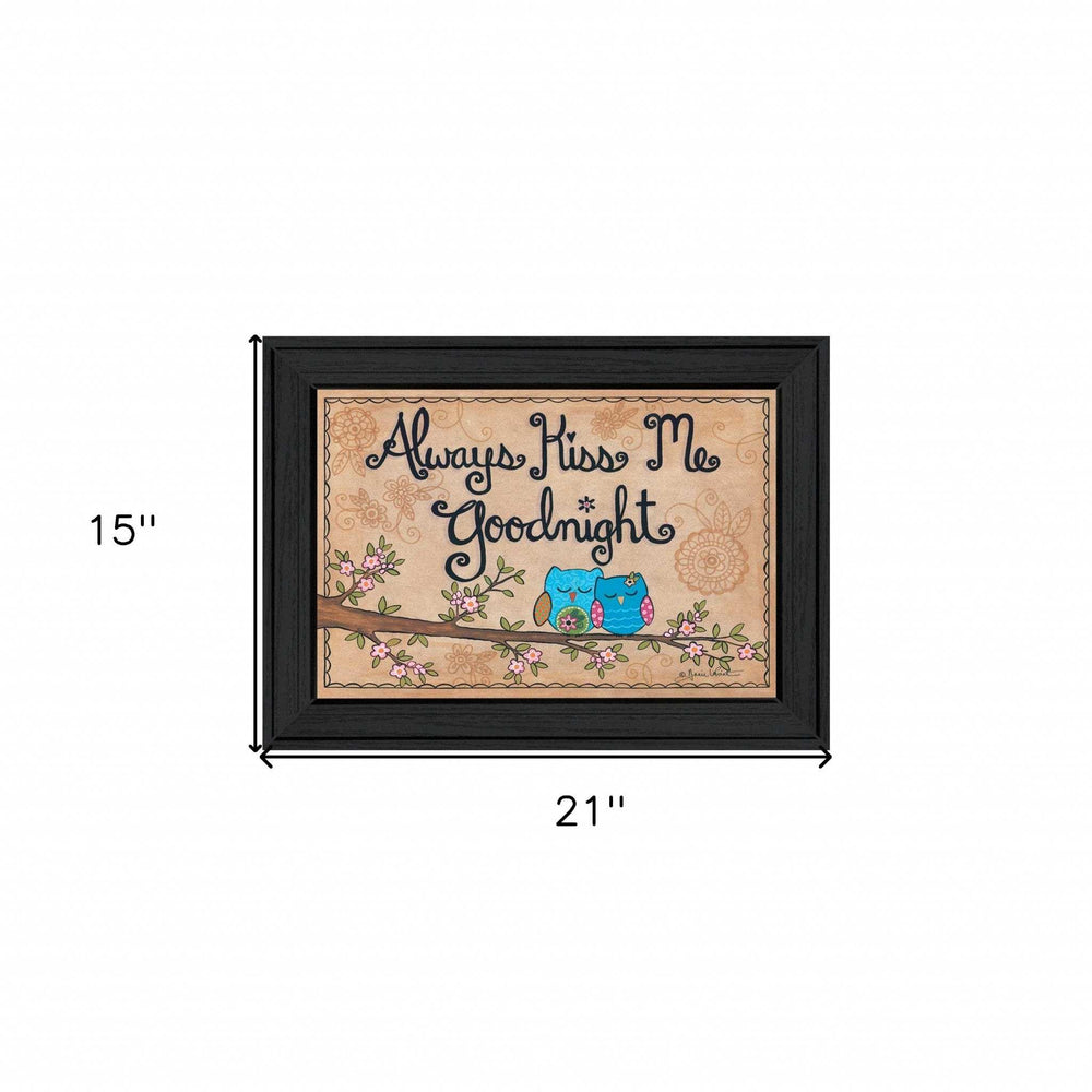 Always Kiss Me Good Night Black Framed Print Wall Art - Homeroots - Flyclothing LLC