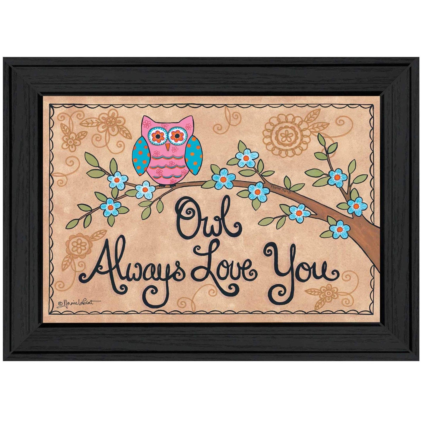 Owl Always Love You 2 Black Framed Print Wall Art - Homeroots - Flyclothing LLC
