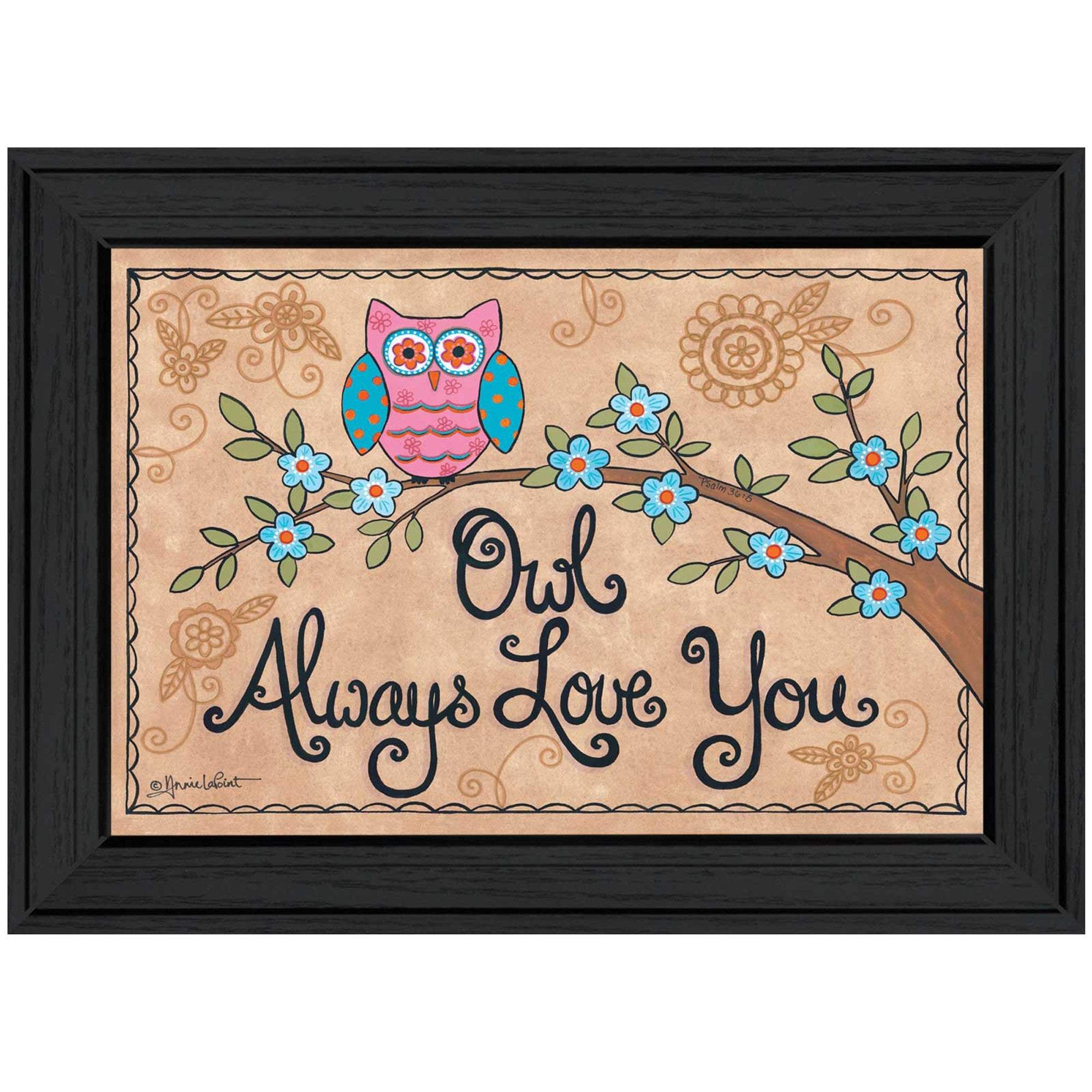 Owl Always Love You 2 Black Framed Print Wall Art - Homeroots - Flyclothing LLC