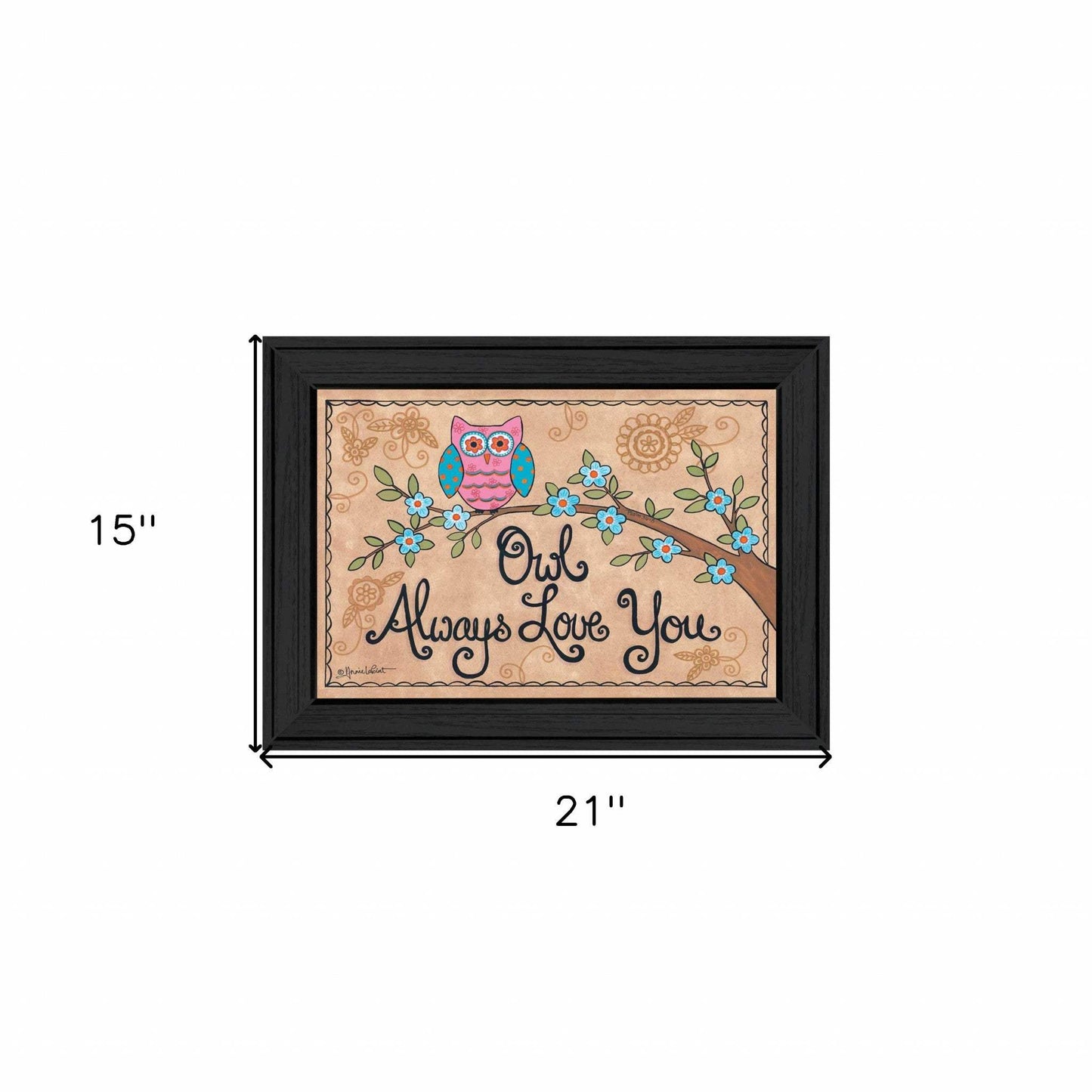 Owl Always Love You 2 Black Framed Print Wall Art - Homeroots - Flyclothing LLC