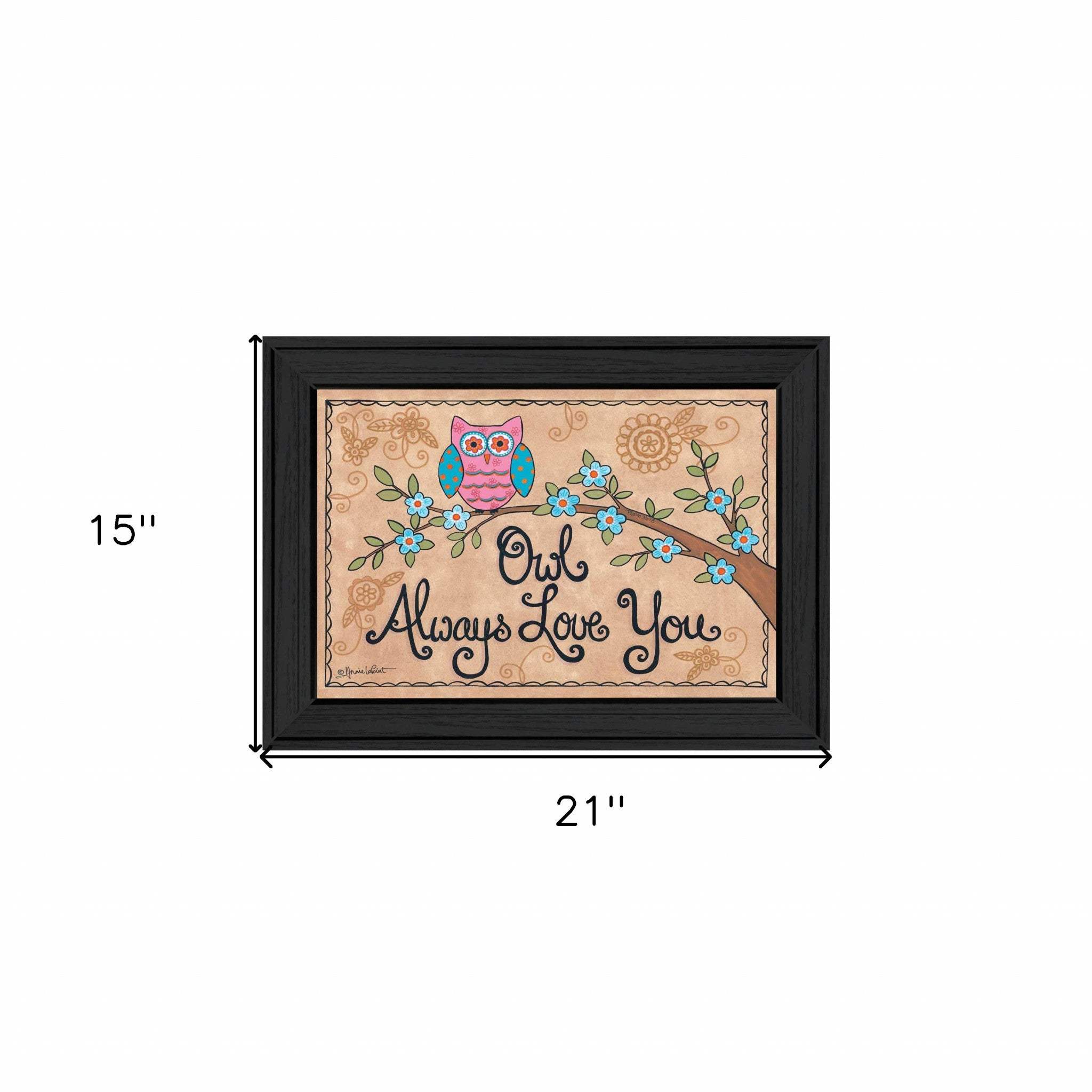 Owl Always Love You 2 Black Framed Print Wall Art - Homeroots - Flyclothing LLC