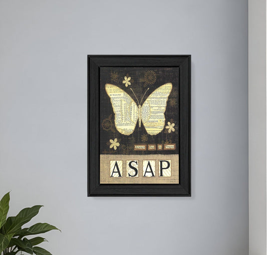 Always Say A Prayer Butterfly Black Print Wall Art - Homeroots