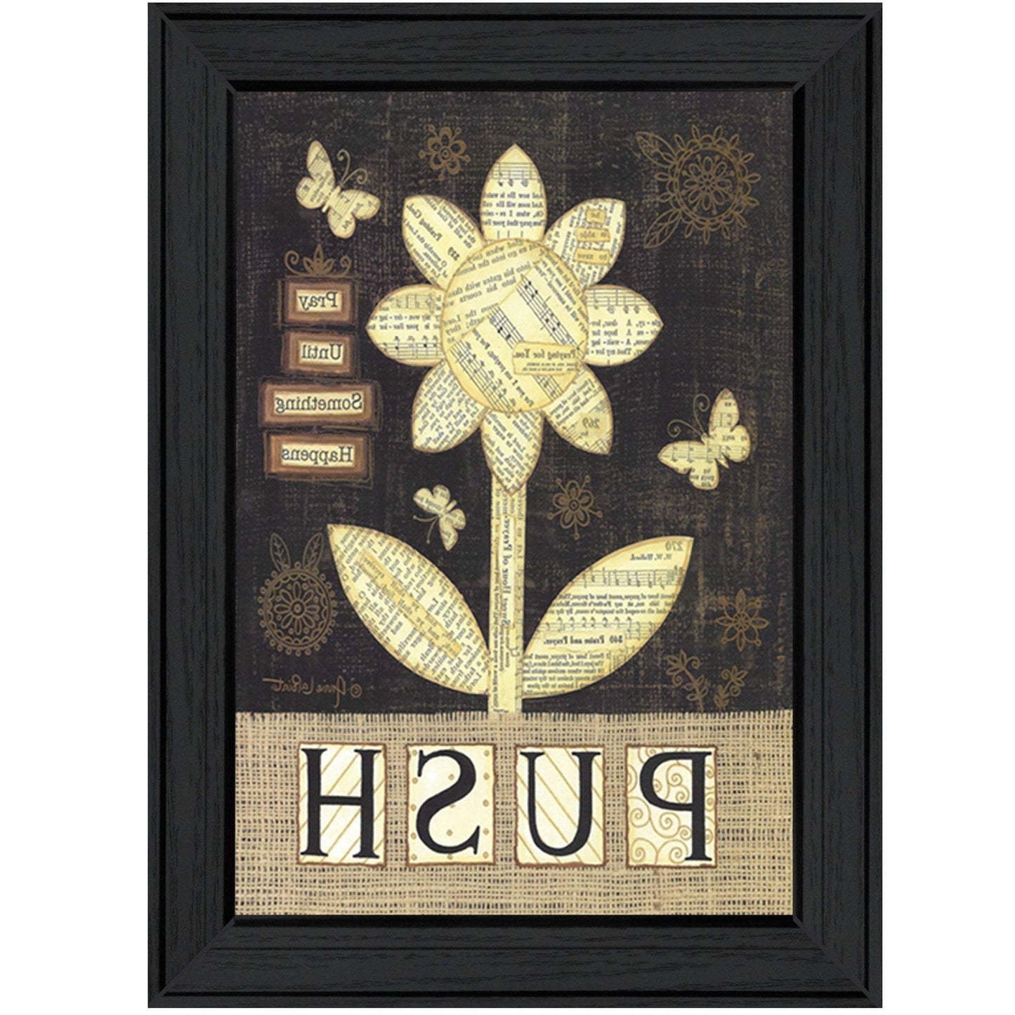 Pray Until Something Happens Black Framed Print Wall Art - Homeroots - Flyclothing LLC