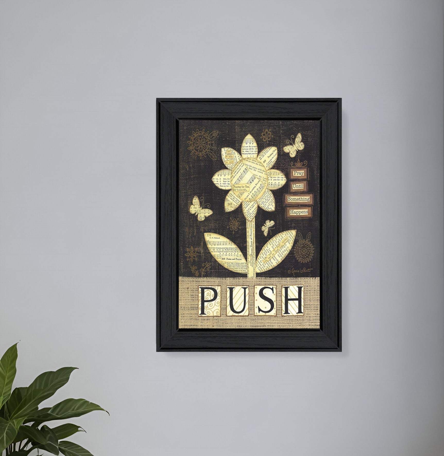 Pray Until Something Happens Black Framed Print Wall Art - Homeroots - Flyclothing LLC