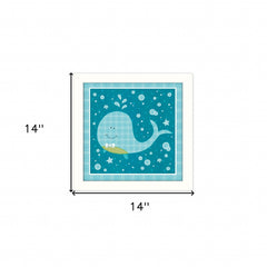 Beetle and Bob Baby Whale White Framed Print Wall Art - Homeroots