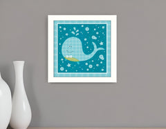 Beetle and Bob Baby Whale White Framed Print Wall Art - Homeroots