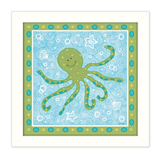 Beetle and Bob Baby Squid White Framed Print Wall Art - Homeroots