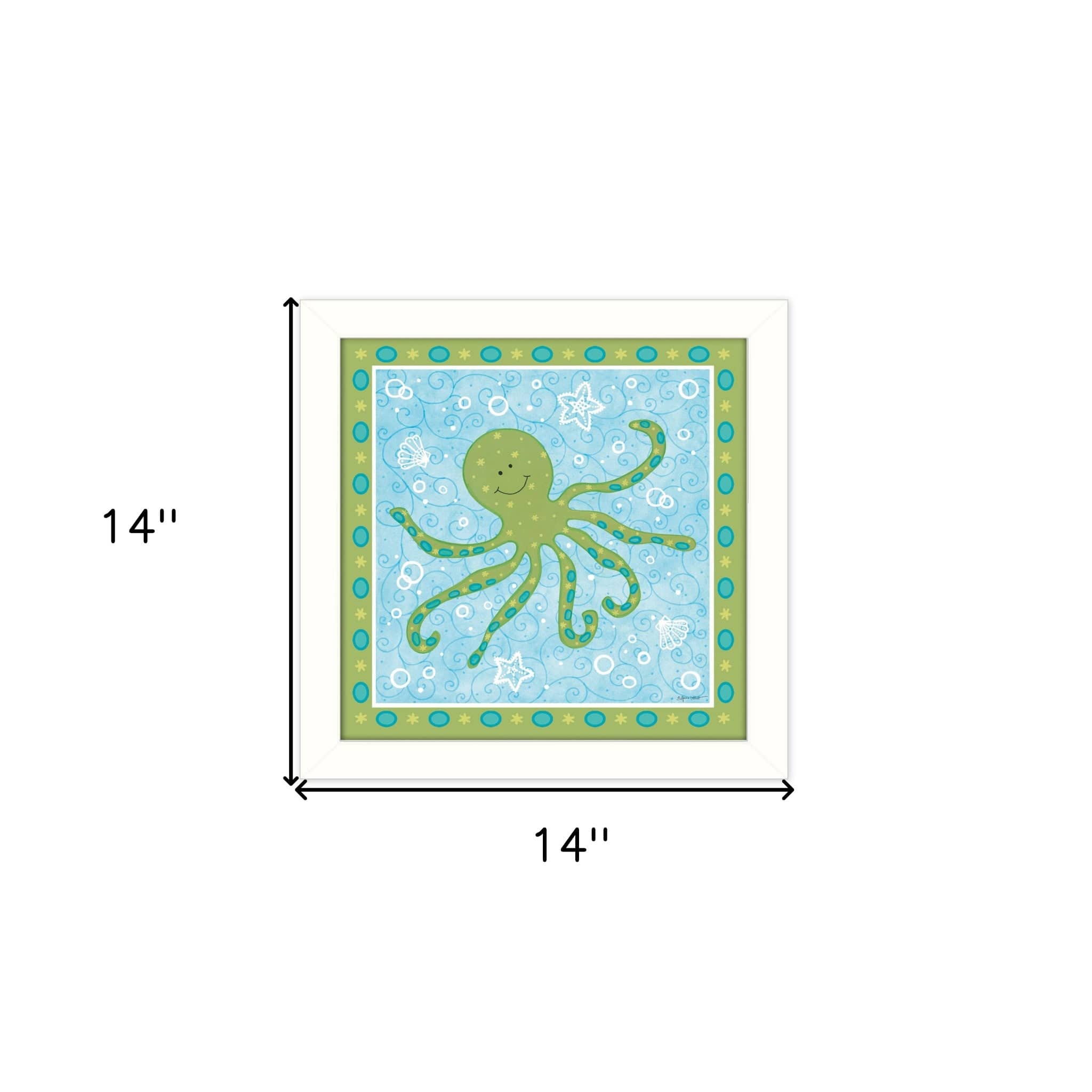 Beetle and Bob Baby Squid White Framed Print Wall Art - Homeroots