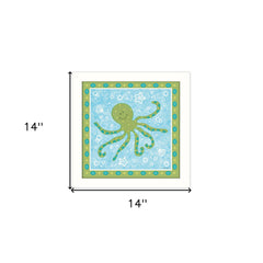 Beetle and Bob Baby Squid White Framed Print Wall Art - Homeroots