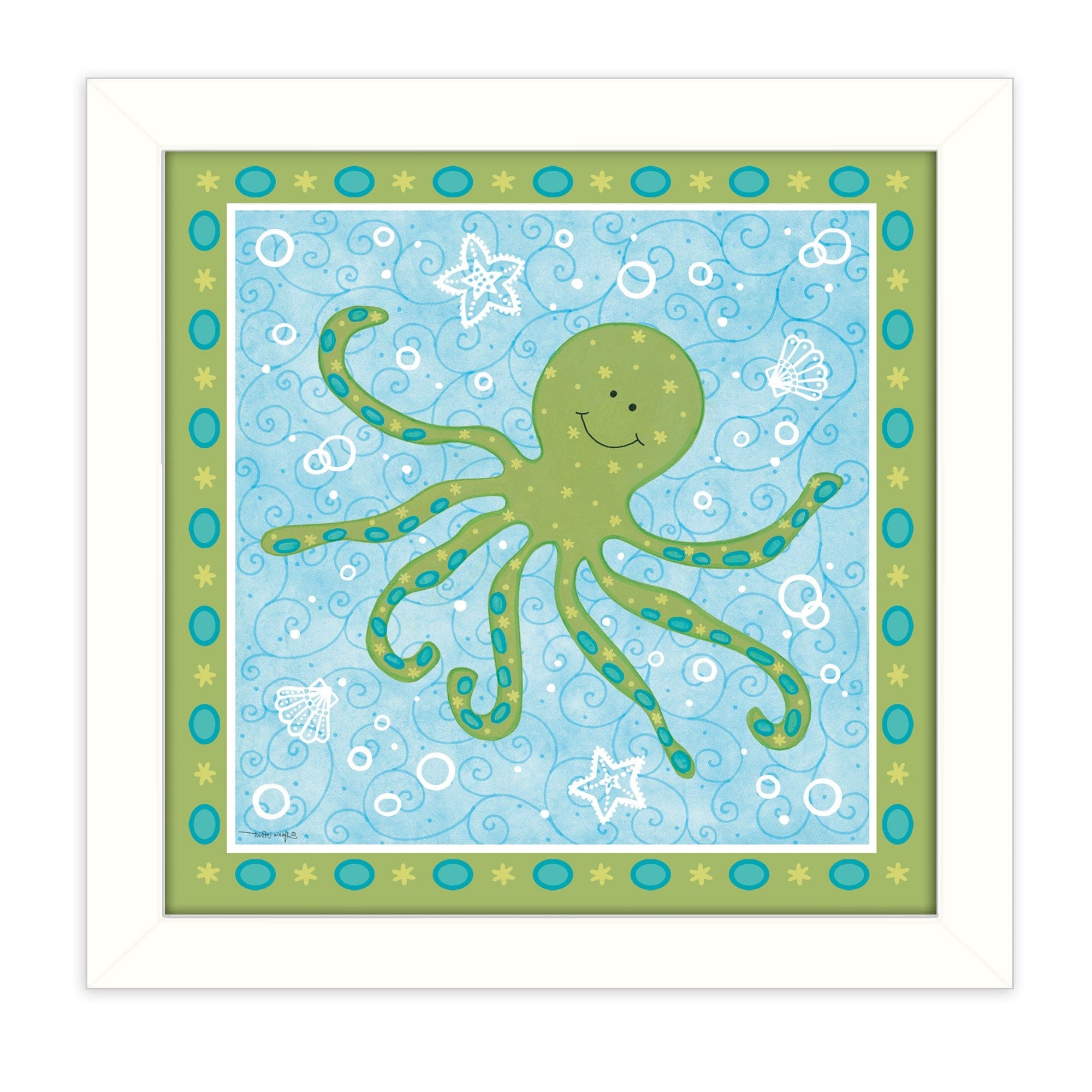 Beetle and Bob Baby Squid White Framed Print Wall Art - Homeroots