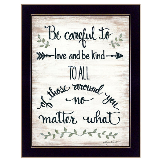 Be Careful 2 Black Framed Print Wall Art - Homeroots