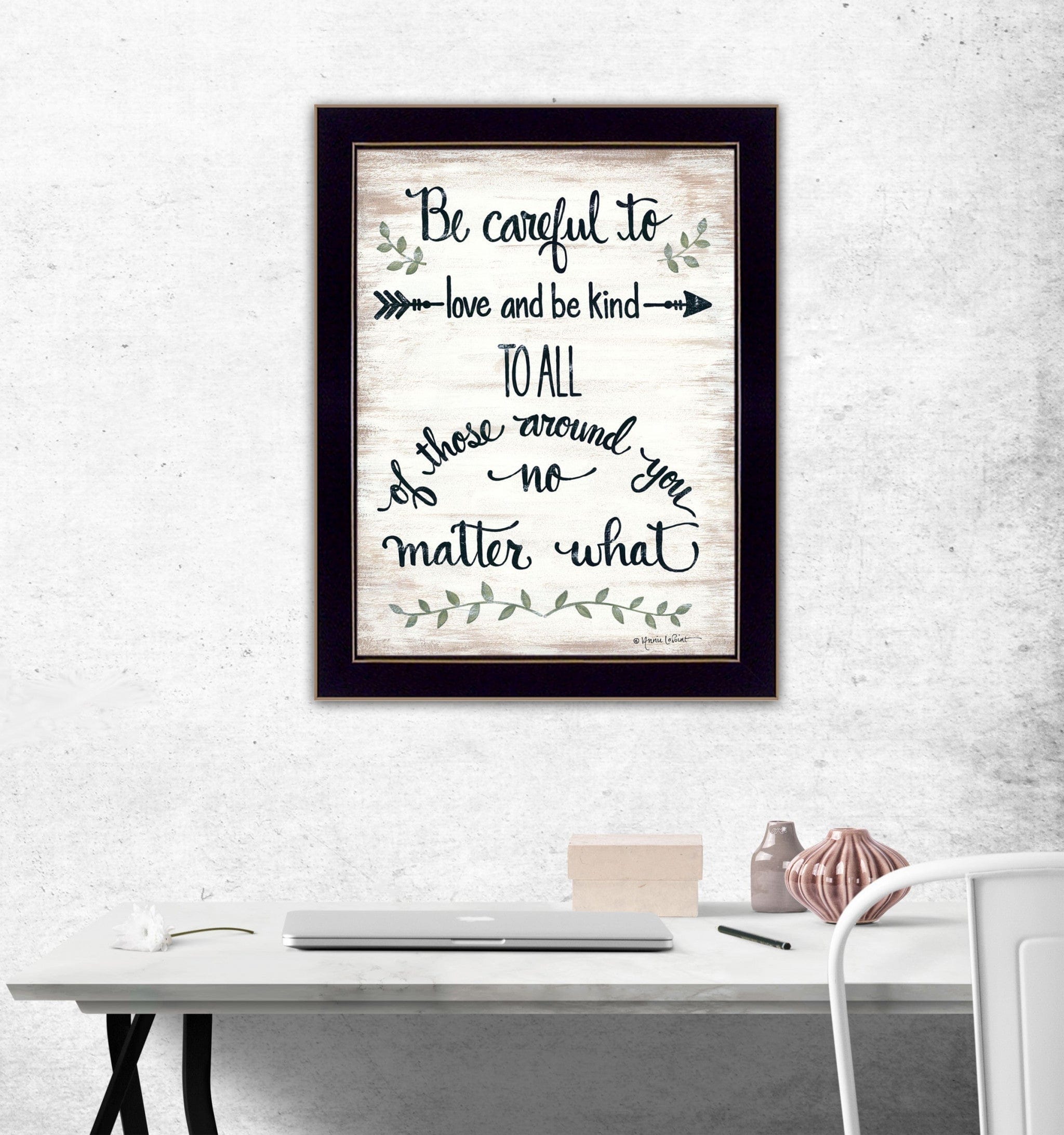 Be Careful 2 Black Framed Print Wall Art - Homeroots