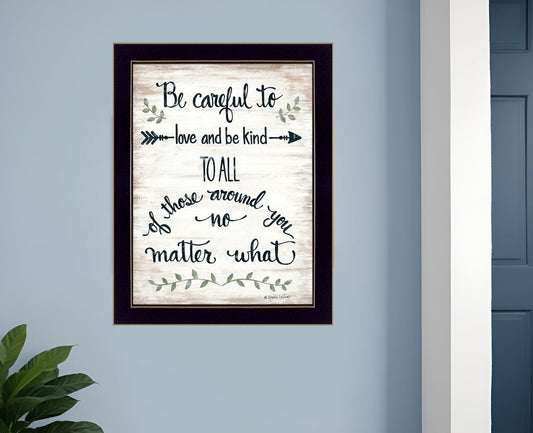 Be Careful 2 Black Framed Print Wall Art - Homeroots