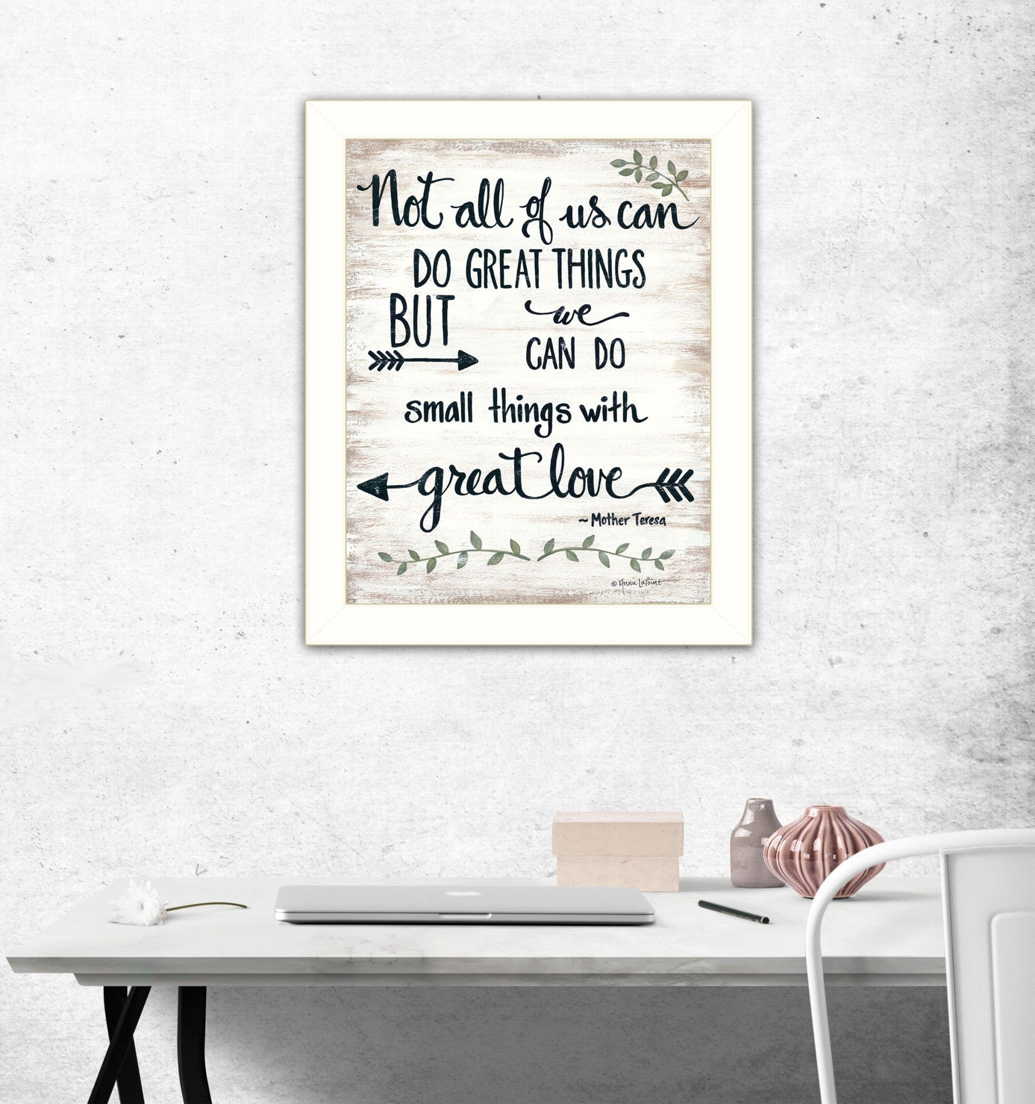 Great Love 2 White Framed Print Wall Art - Homeroots