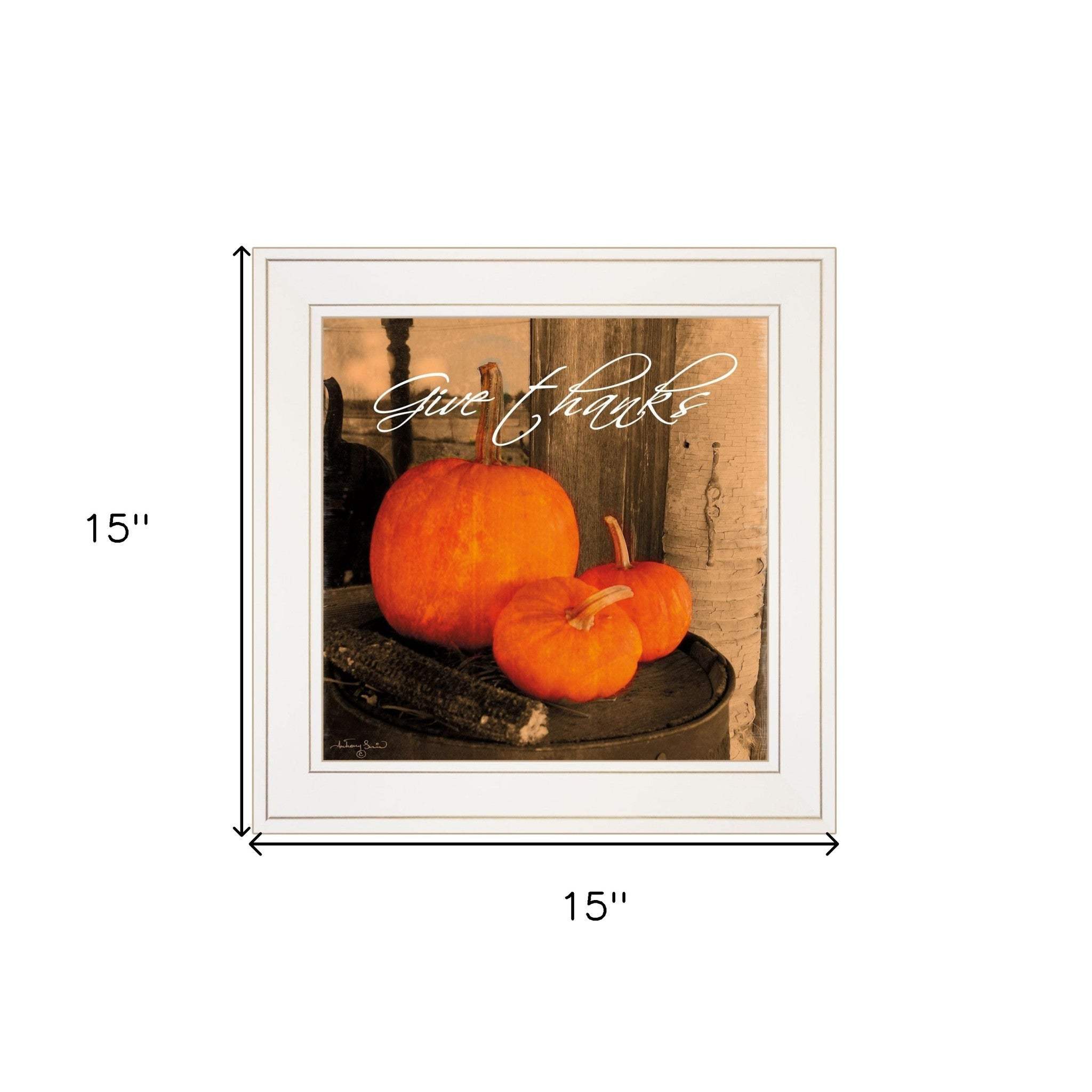 Give Thanks 1 White Framed Print Wall Art - Homeroots - Flyclothing LLC