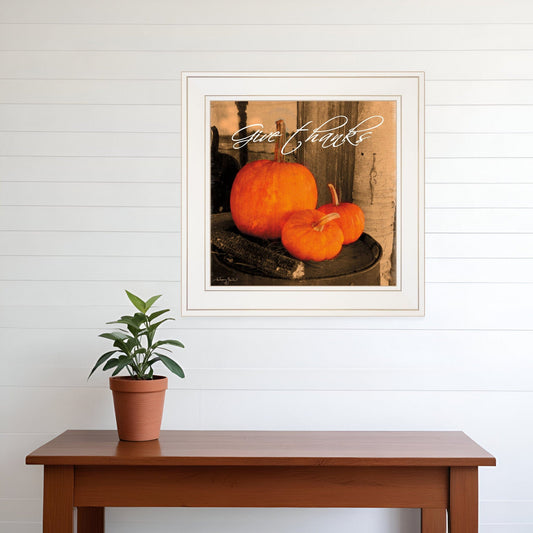Give Thanks 1 White Framed Print Wall Art - Homeroots