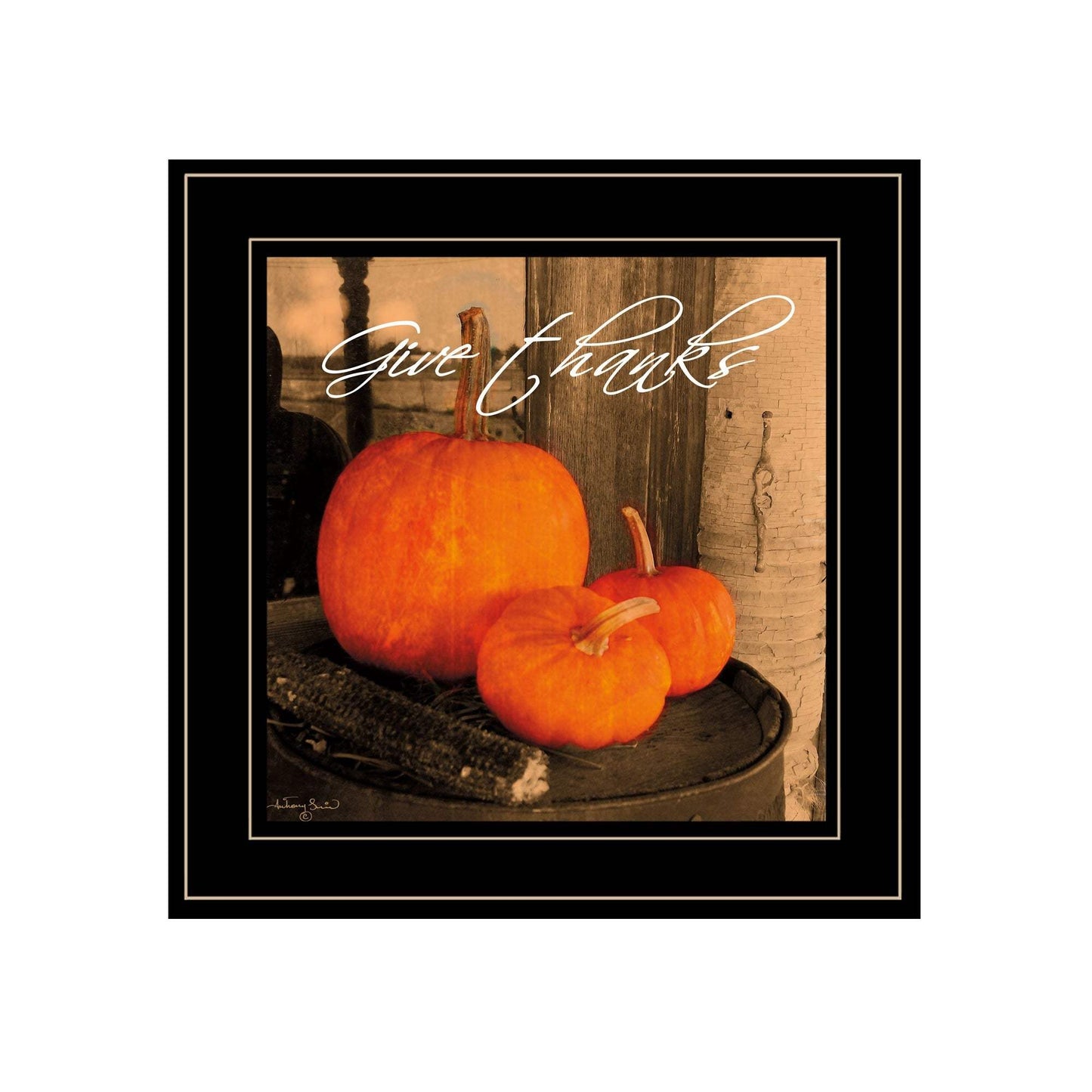 Give Thanks 2 Black Framed Print Wall Art - Homeroots - Flyclothing LLC