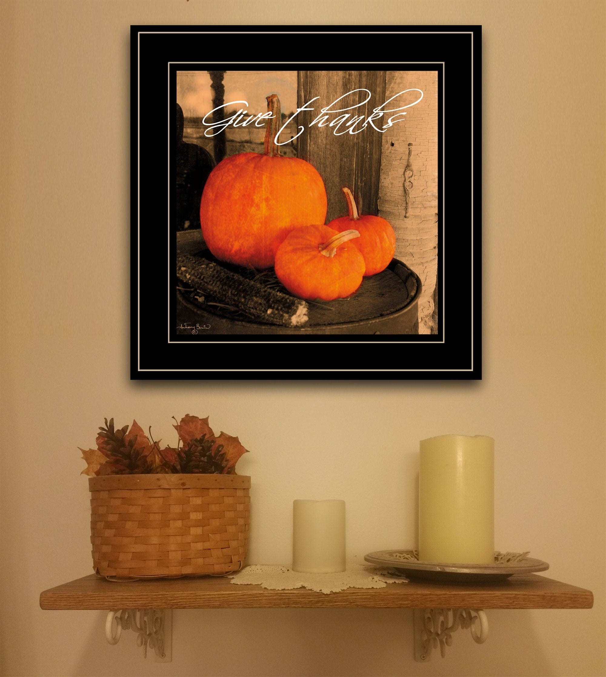Give Thanks 2 Black Framed Print Wall Art - Homeroots