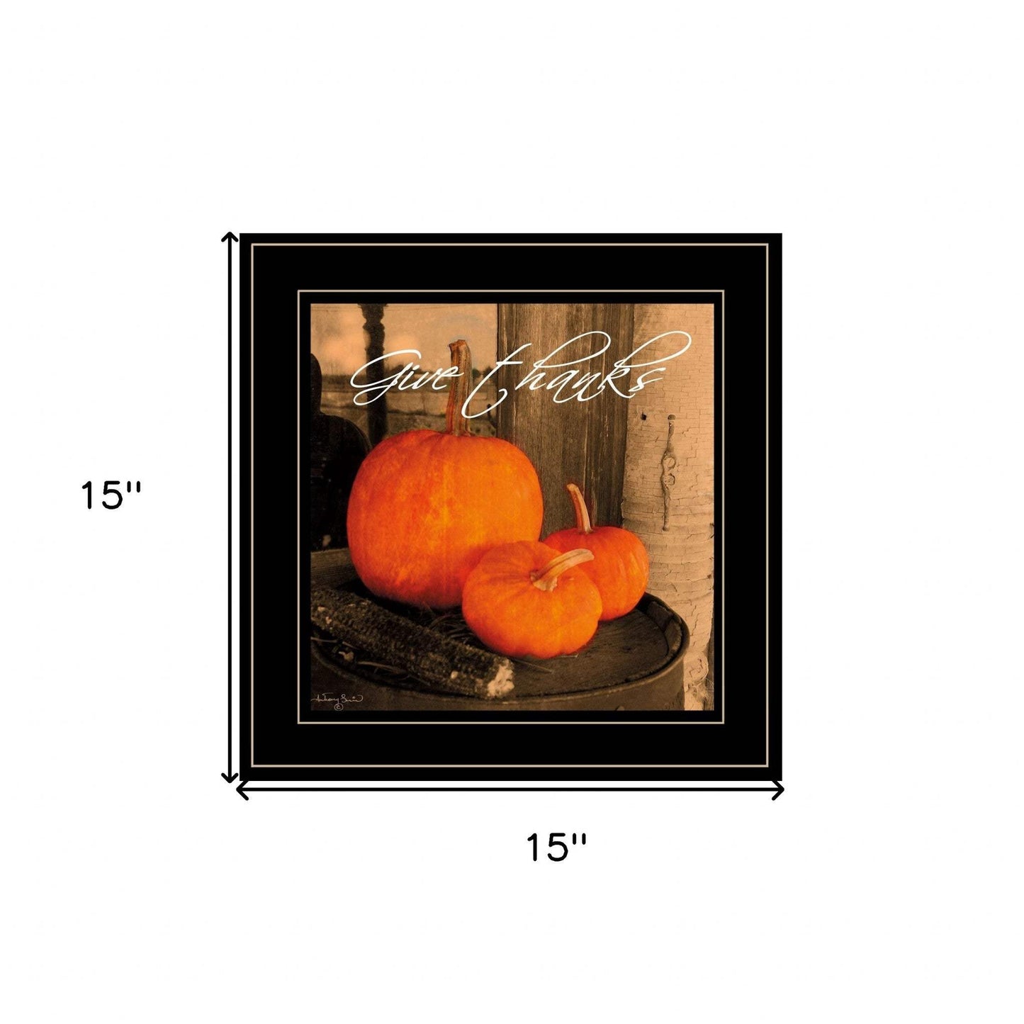 Give Thanks 2 Black Framed Print Wall Art - Homeroots - Flyclothing LLC
