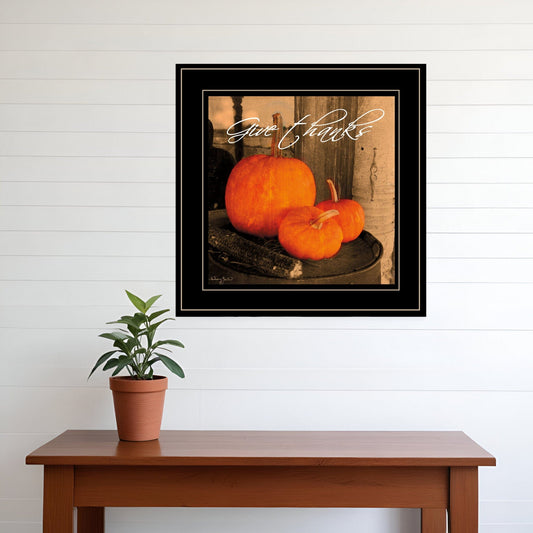 Give Thanks 2 Black Framed Print Wall Art - Homeroots