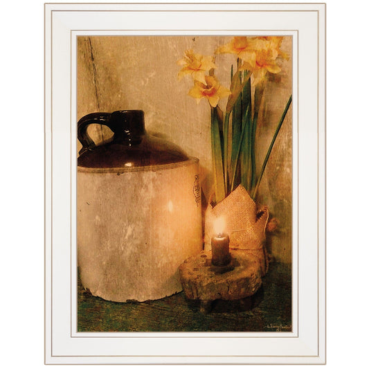 Daffodils 1 White Framed Print Wall Art - Homeroots