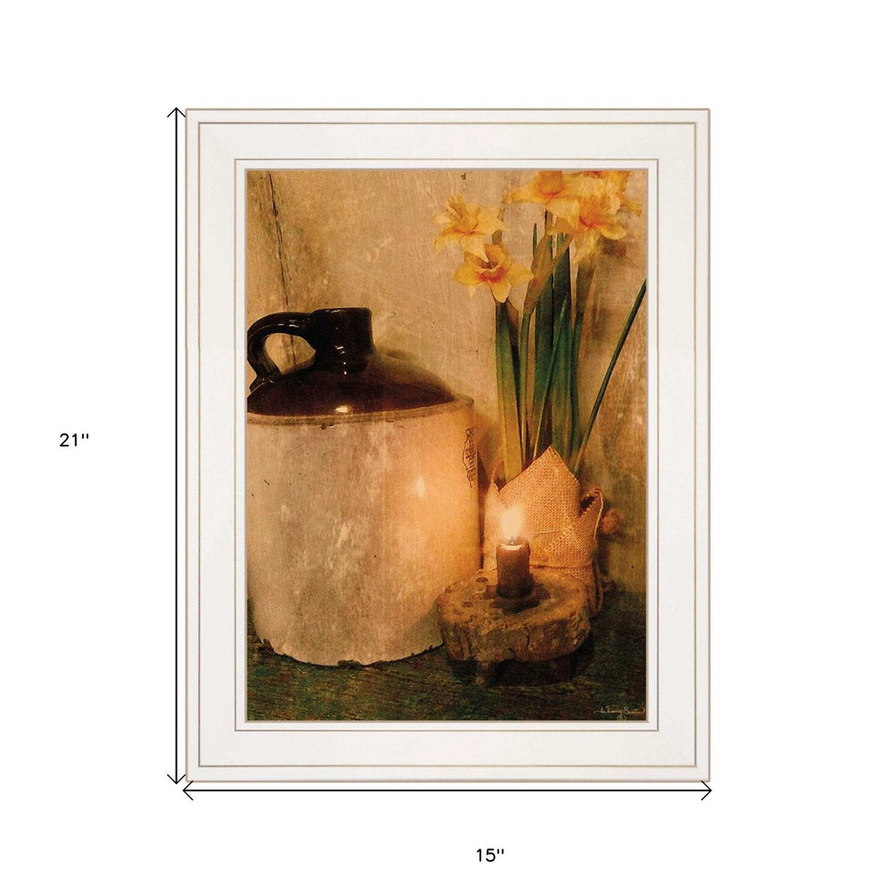 Daffodils 1 White Framed Print Wall Art - Homeroots - Flyclothing LLC