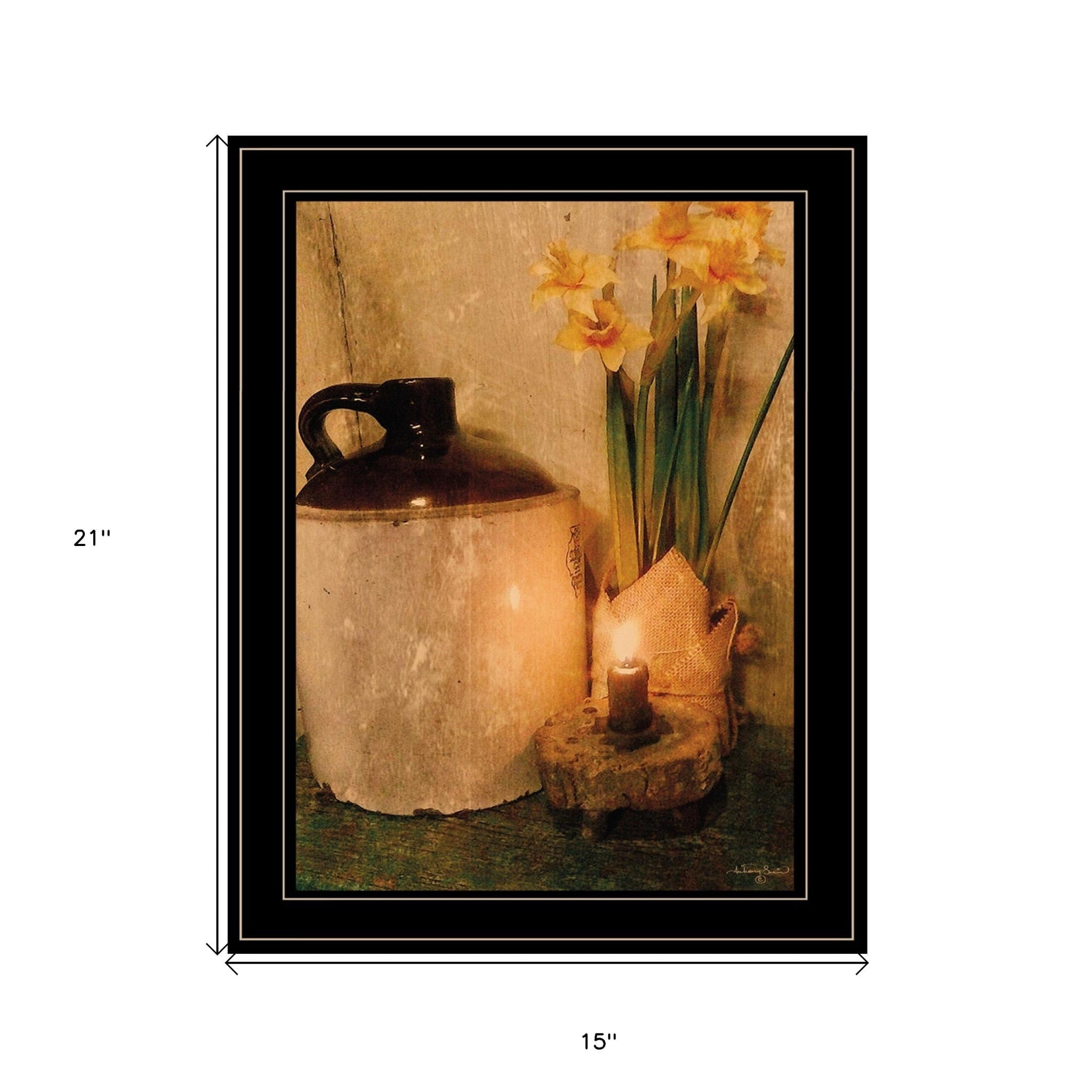 Daffodils 2 Black Framed Print Wall Art - Homeroots