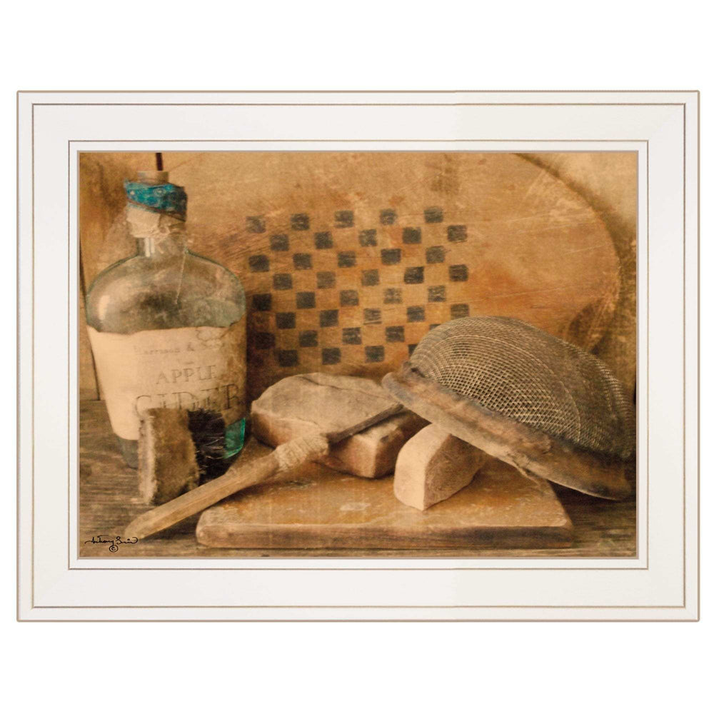 Vintage Apple Cider 1 White Framed Print Bathroom Wall Art - Homeroots - Flyclothing LLC