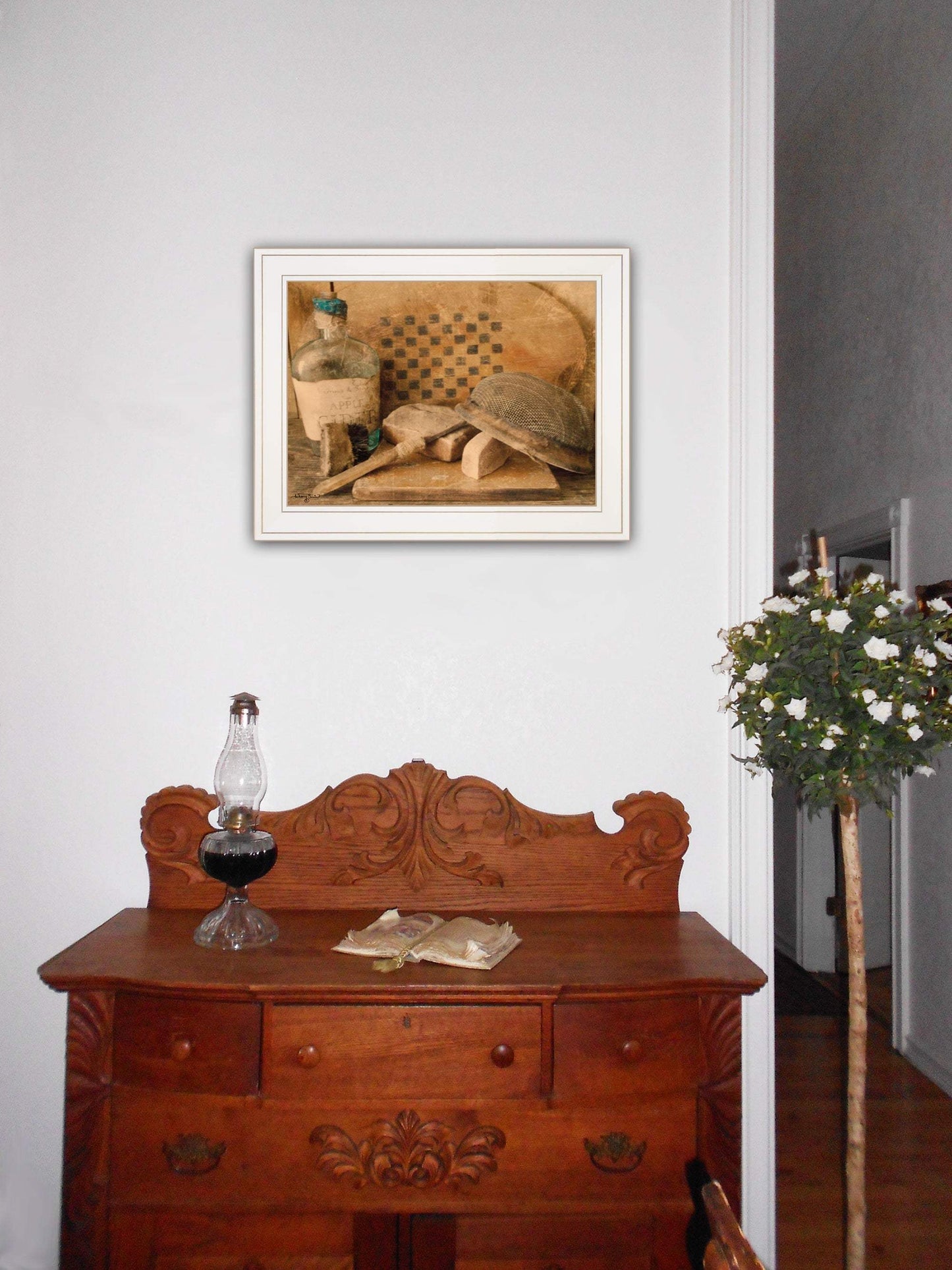 Vintage Apple Cider 1 White Framed Print Bathroom Wall Art - Homeroots - Flyclothing LLC