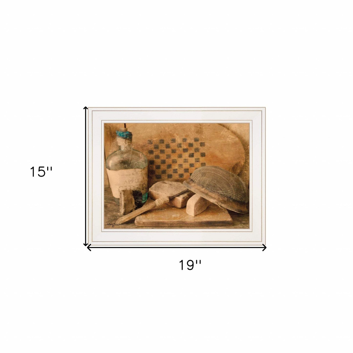 Vintage Apple Cider 1 White Framed Print Bathroom Wall Art - Homeroots - Flyclothing LLC