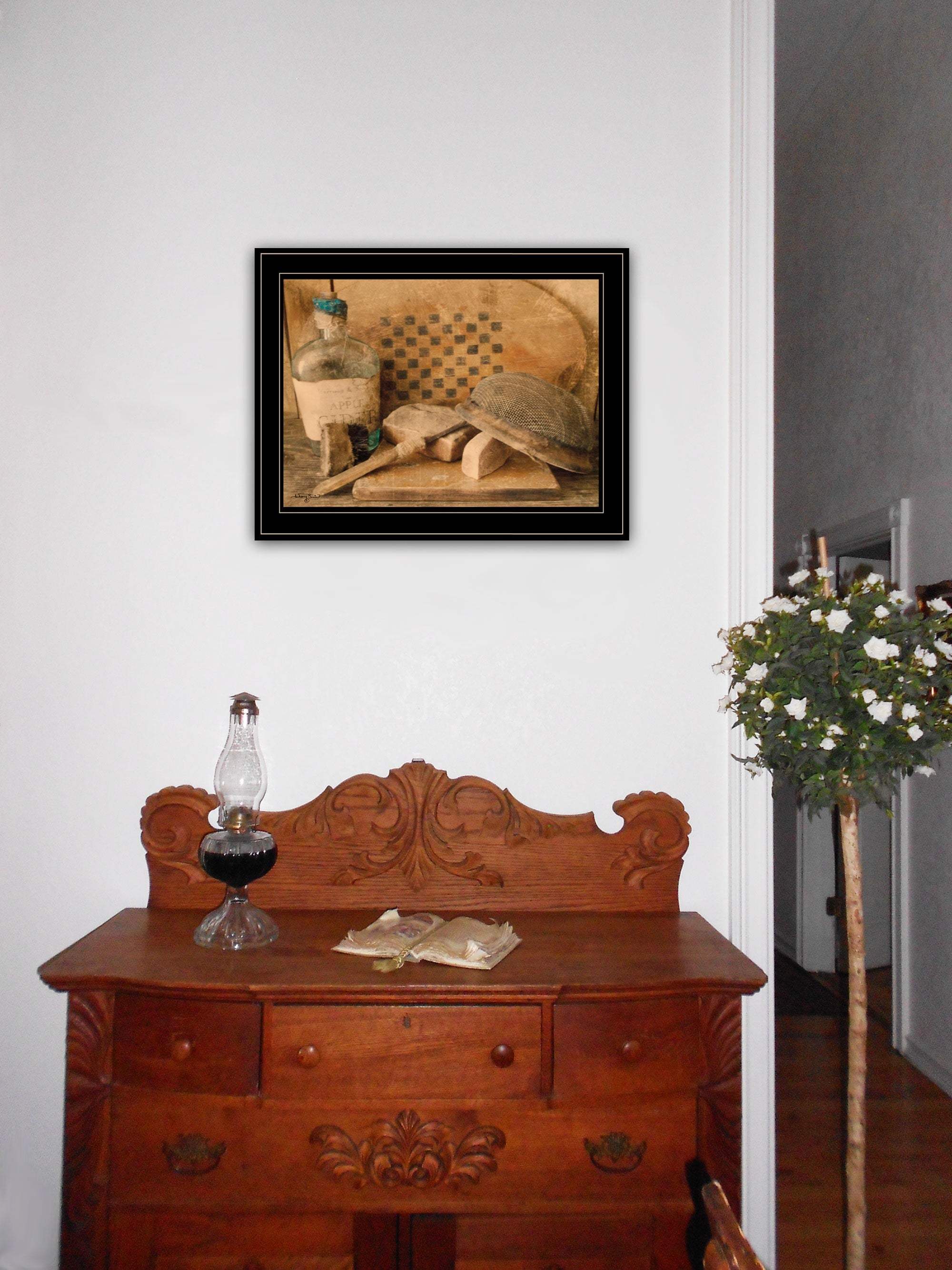 Vintage Apple Cider 2 Black Framed Print Bathroom Wall Art - Homeroots - Flyclothing LLC