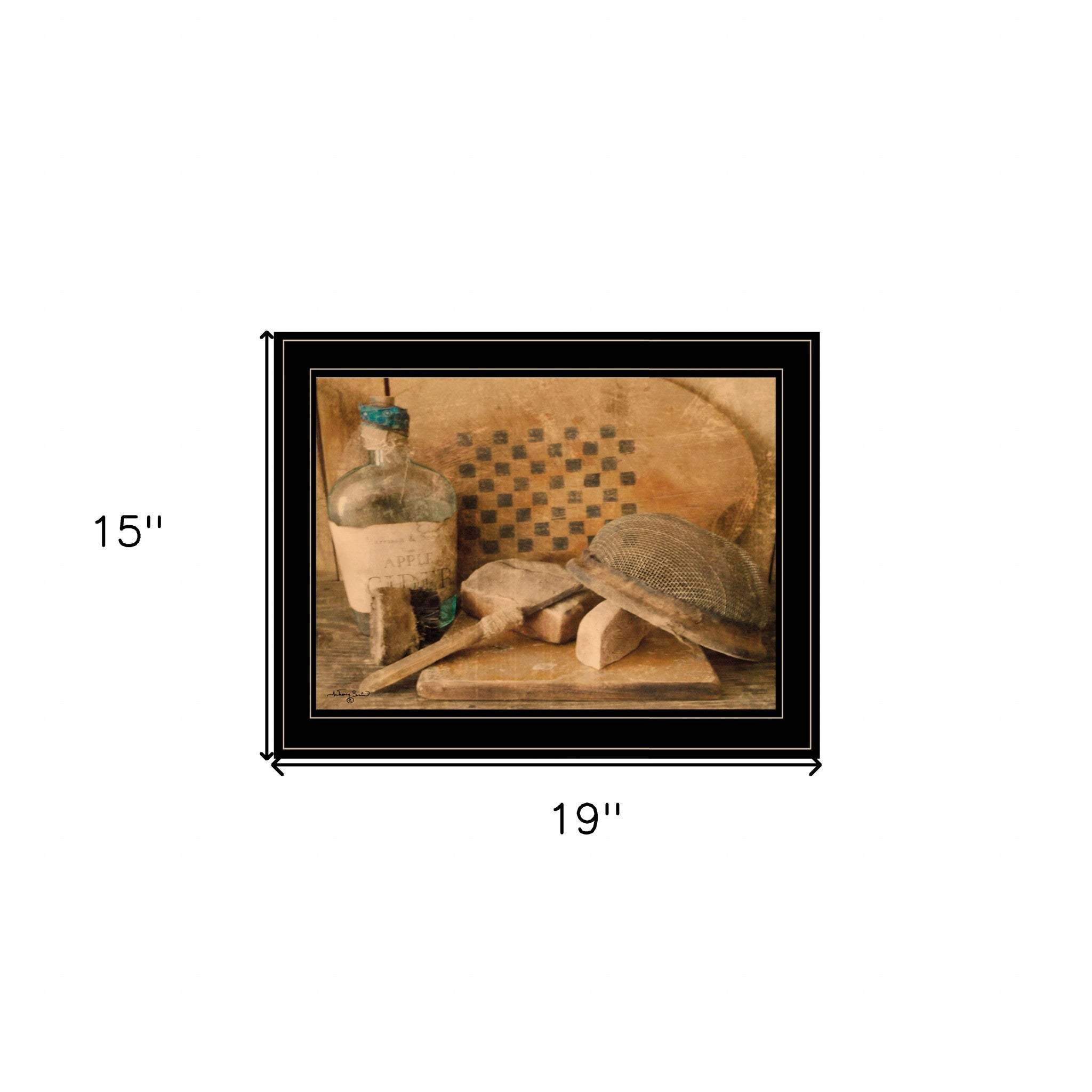 Vintage Apple Cider 2 Black Framed Print Bathroom Wall Art - Homeroots - Flyclothing LLC