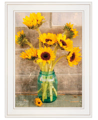 Country Sunflowers I 1 White Framed Print Wall Art - Homeroots