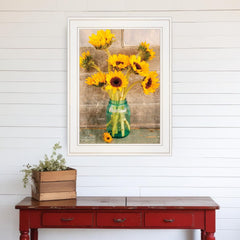 Country Sunflowers I 1 White Framed Print Wall Art - Homeroots