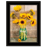 Country Sunflowers I 2 Black Framed Print Wall Art - Homeroots